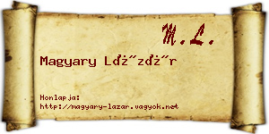 Magyary Lázár névjegykártya
